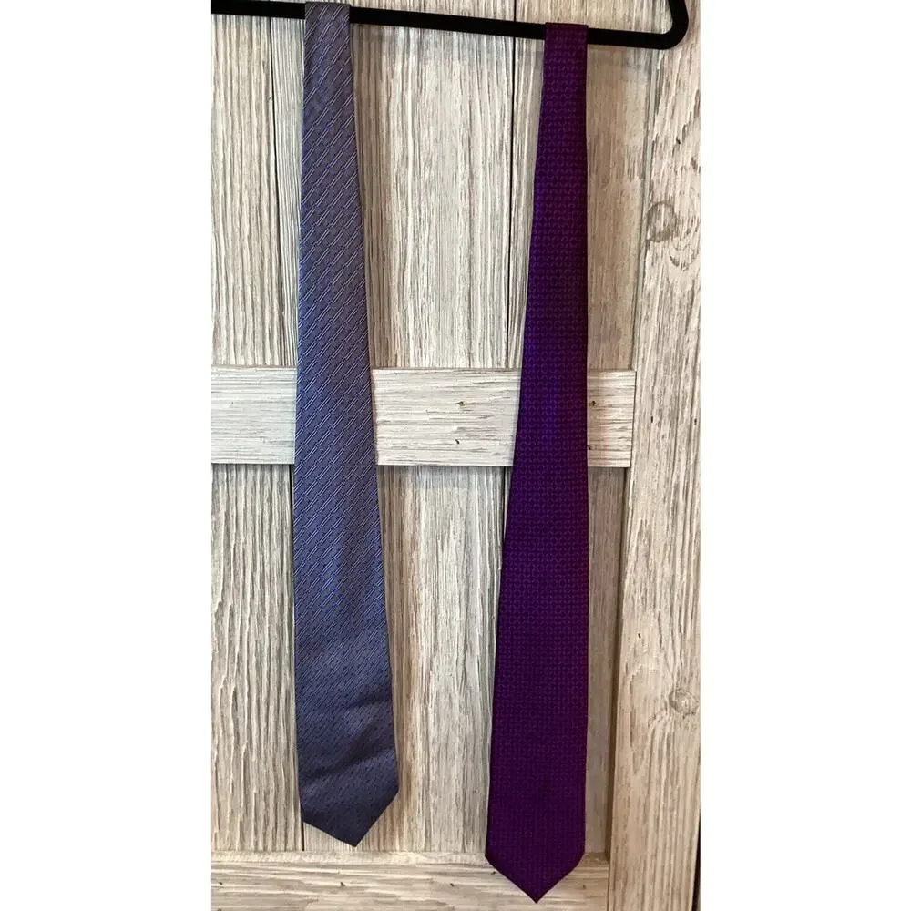 stefano ricci ties Lot Of 2 100 Percent Silk Made In Italy Blue Pink Blue 0104
